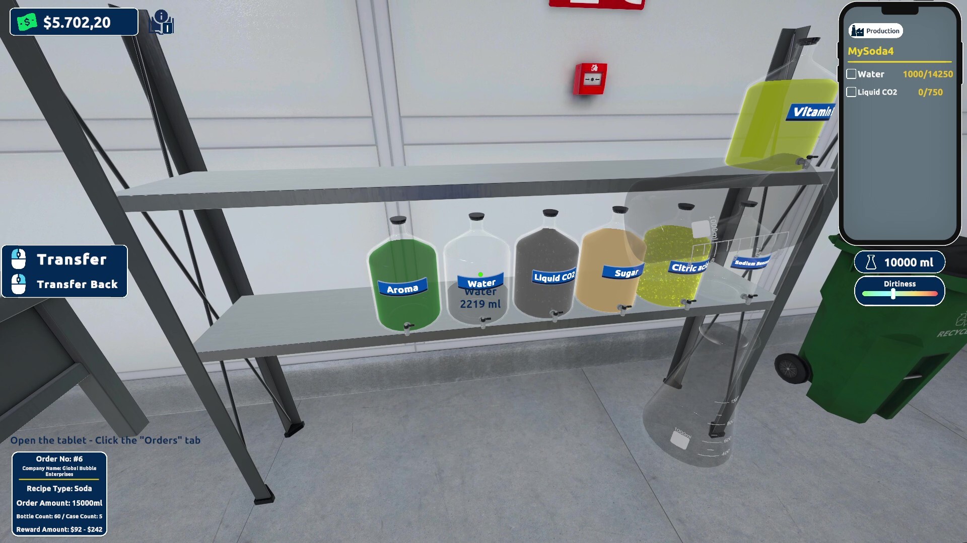 Drink Factory Simulator production line