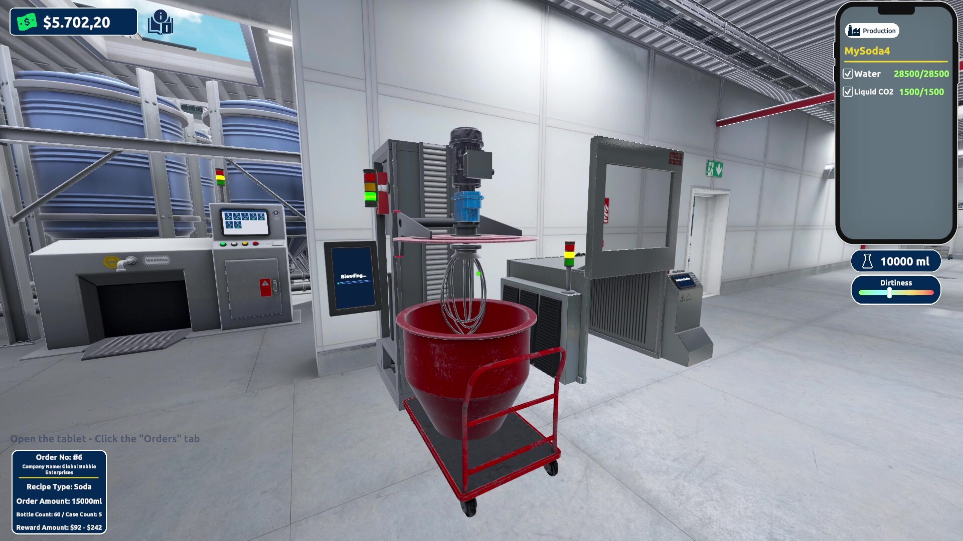 Drink Factory Simulator orders floor